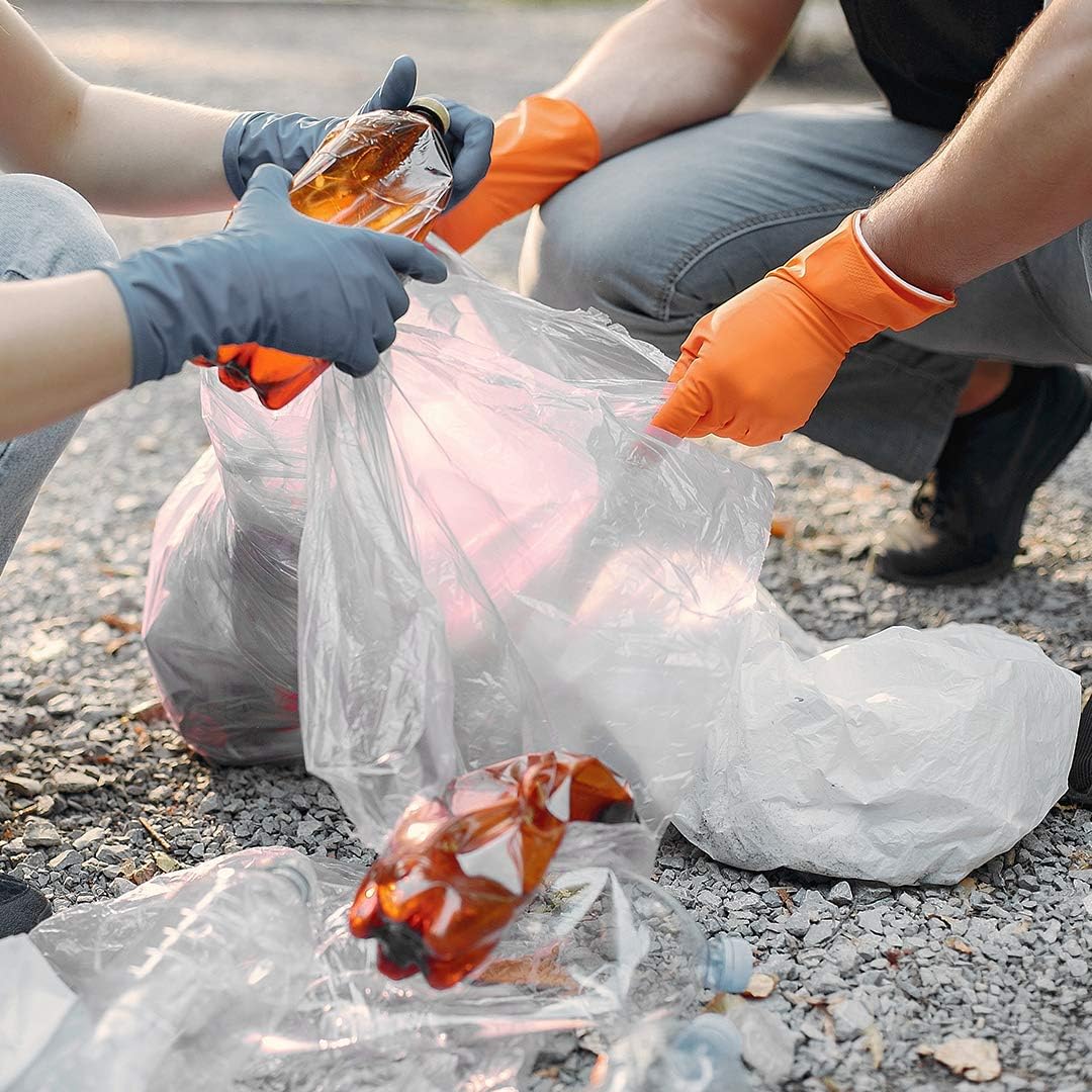 45 Gallon Clear Recycling Trash Bags, (Huge 100 Bags w/Ties) Extra Large Trash Bag Liners. 40 Gallon, 42 Gallon, 44 Gallon, 45 Gallon, 31 Gallon, 32 Gallon, 39 Gallon Clear Trash Can Liners