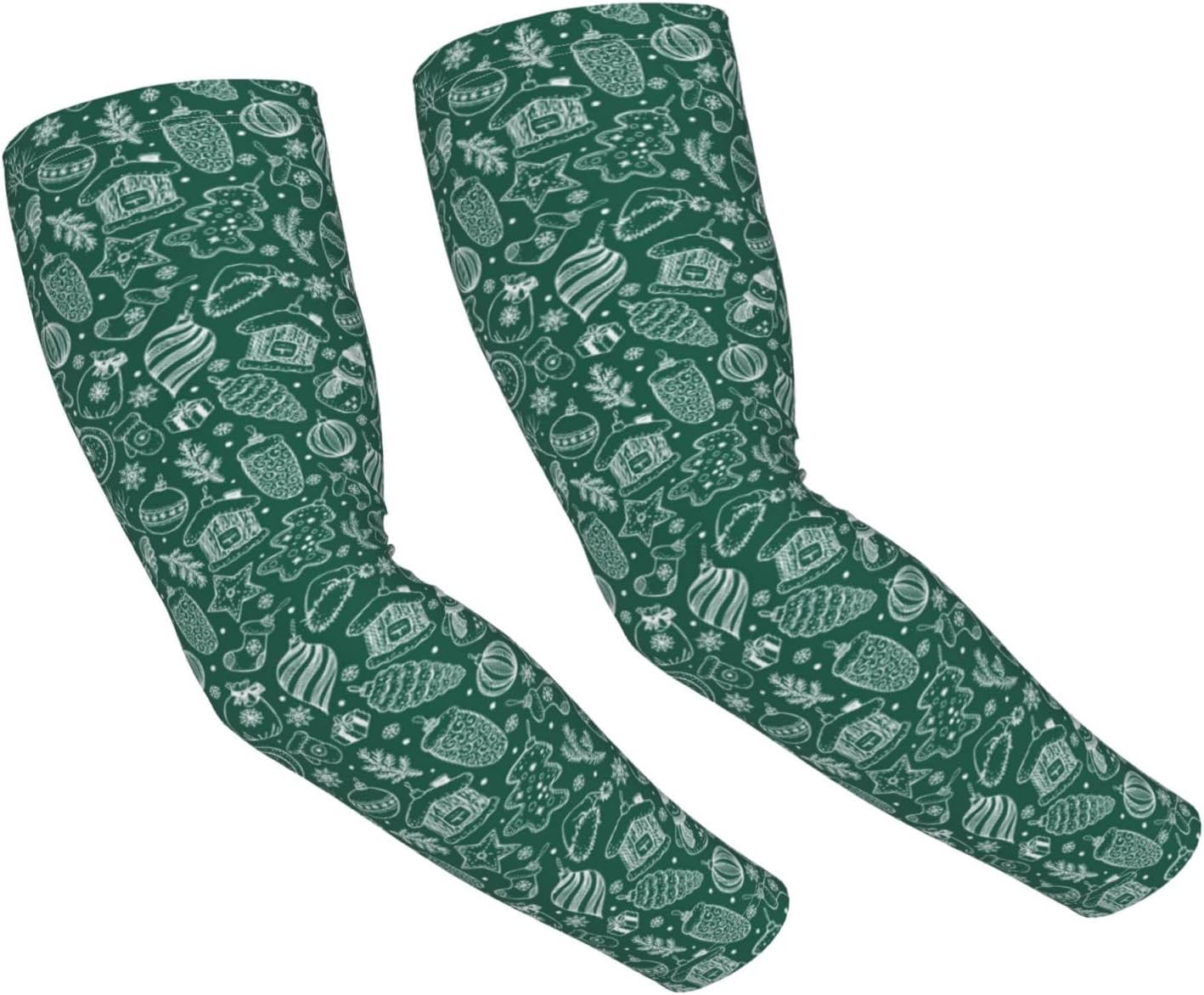 Cooling Arm Sleeves for Men Women Uv Protection - Green christmas Tattoo Sleeves to Cover Arms for Women Men, Farmers Defense Gardening Sleeves, Compression Sleeves for Women