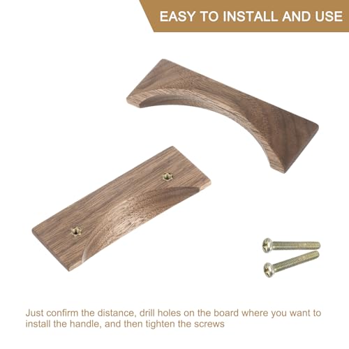 uxcell 2Pcs Wood Drawer Pulls Handles with Screws Set 96mm/3.78