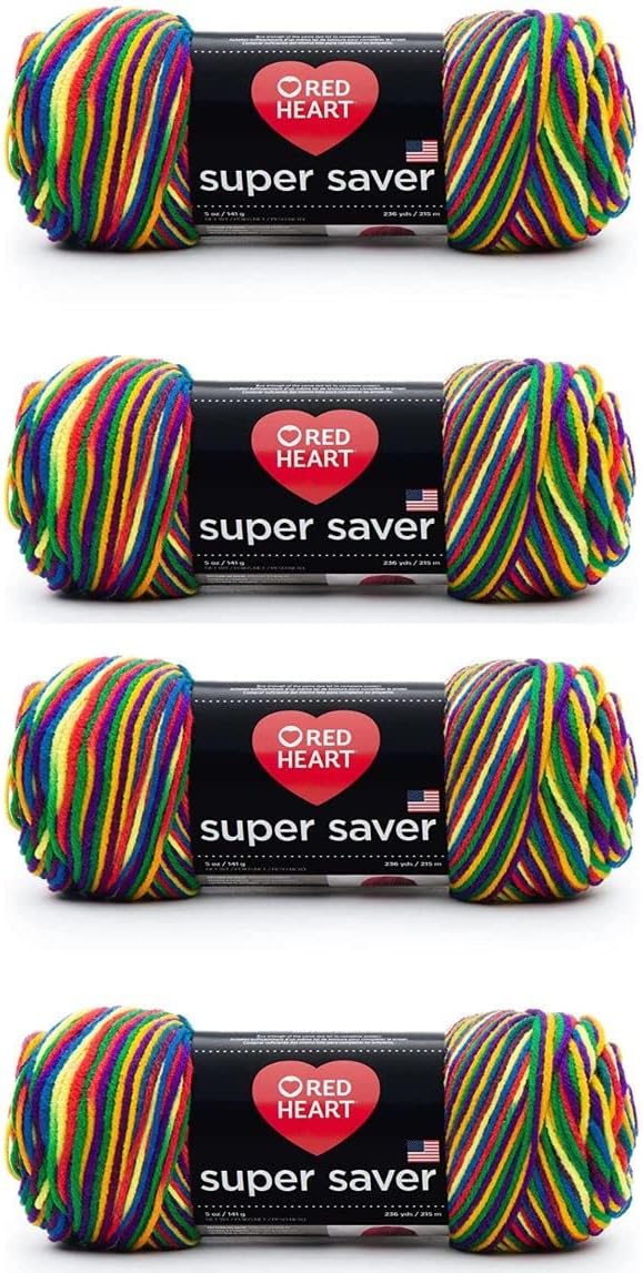 Bulk Buy - Red Heart Super Saver Mexicana Yarn - 4 Pack of 141g/5oz - Acrylic - 4 Medium (Worsted) - 364 Yards - Knitting/Crochet