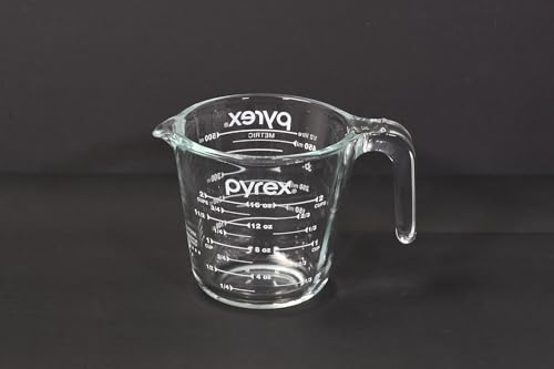 Pyrex CP-8650 Measuring Cup, 8.5 fl oz (250 ml), Heat Resistant Glass, Oven Safe, Microwave Safe, Dishwasher Safe, Freezer Safe, White