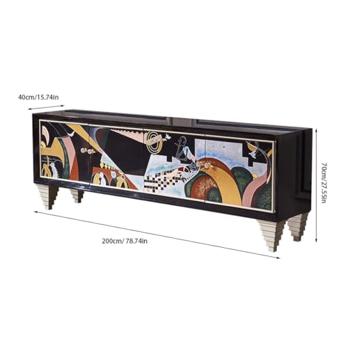 Tv Stand for Bedroom Creative Painted TV Stand Modern Fashionable TV Cabinet Living Room Entertainment Center Black Storage Cabinet Living Room Furniture
