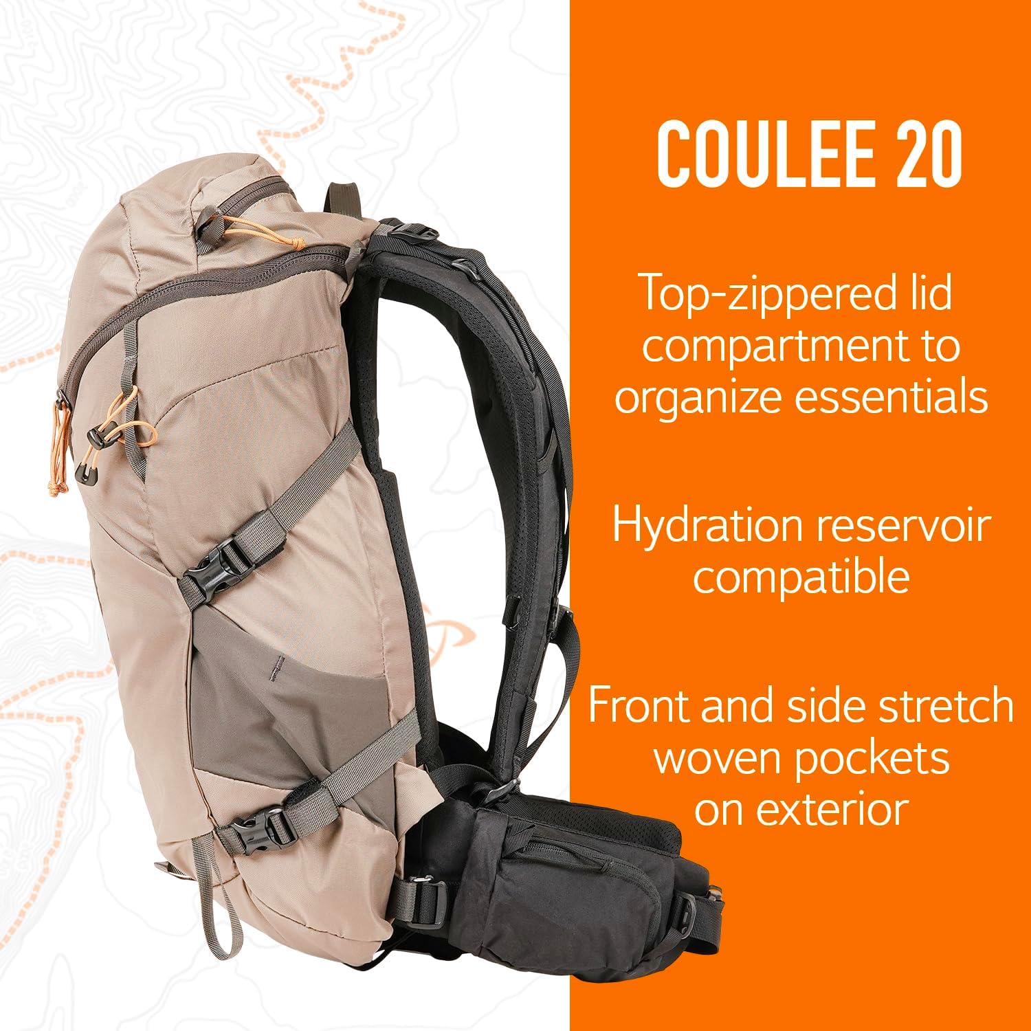 Mystery Ranch Coulee 20 Backpack - Lightweight Hiking Daypack, 20L, S/M, Stone