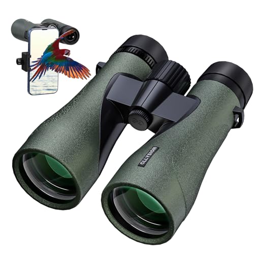10X42 Professional HD Binoculars for Adults with Phone Adapter, High Power Binoculars with BaK4 prisms, Super Bright Lightweight & Waterproof Binoculars Perfect for Bird Watching, Hunting, Stargazing