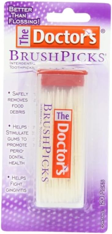 The Doctor's BrushPicks Interdental Toothpicks, 120 Count. (Pack of 10)