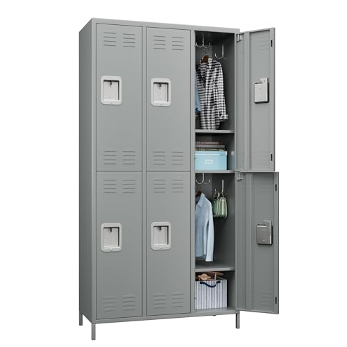 Metal Locker,5 Door Employee Storage Locker,72 inch Lockable Steel Storage Lockers for Home, Garage, Office Gym