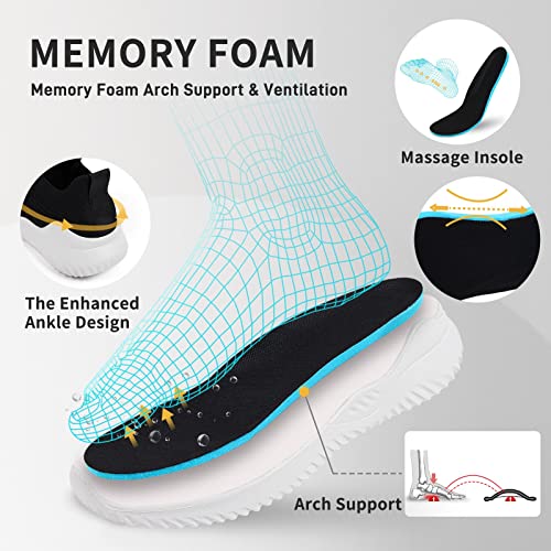 JIAFO Women's Walking Shoes, Slip on Tennis Shoes Women, Non Slip Shoes Sneakers, Casual Athletic Running Lightweight Breathable Mesh Knit