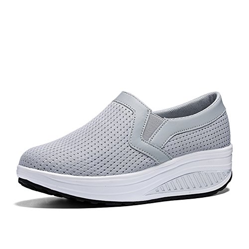 Women Wedge Shoes Breathable Mesh Sneakers Slip On Comfort Walking Shoes