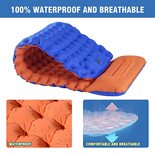 Camping Pad Sleeping Pad - Mat Ultralight Outdoor Tent Sleeping Pads for Backpacking, Hiking Air Mattress - Lightweight, Inflatable & Compact, Camp Sleep Pad