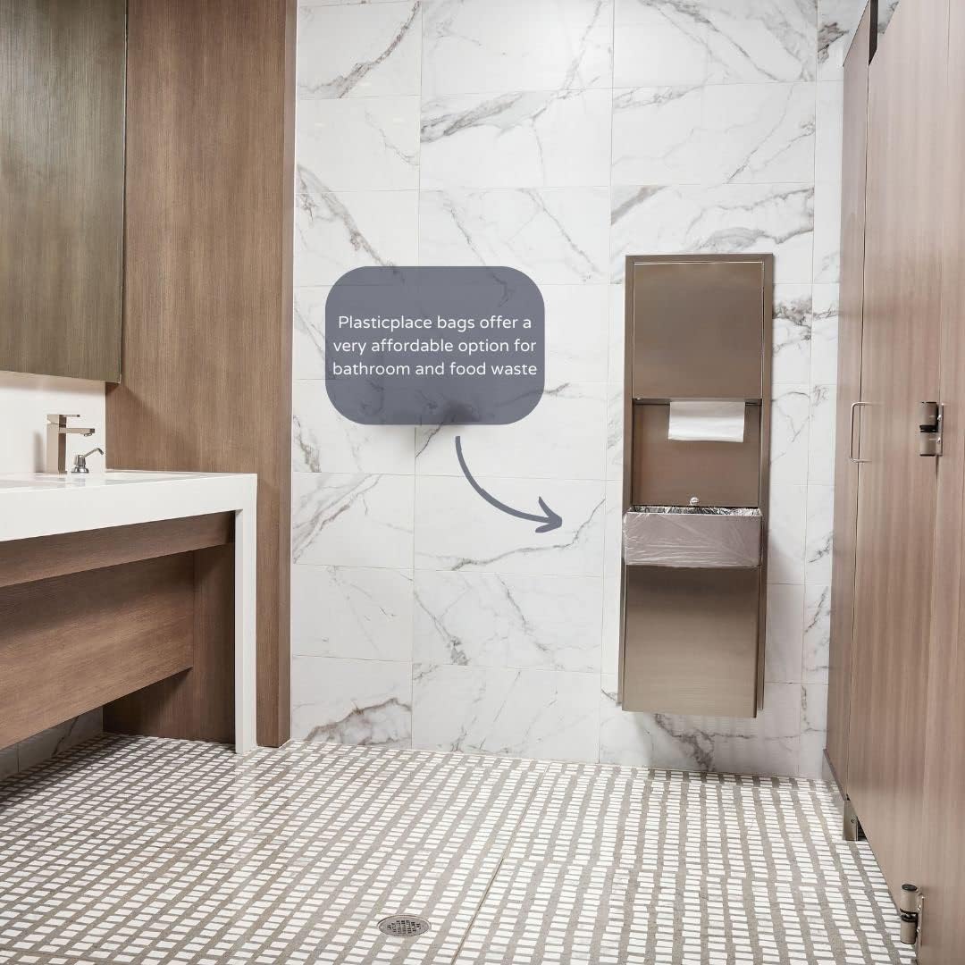 Plasticplace 33 Gallon Trash Bags │ 11 Microns │ Clear High Density Garbage Can Liners │ 33” X 40” (500Count)