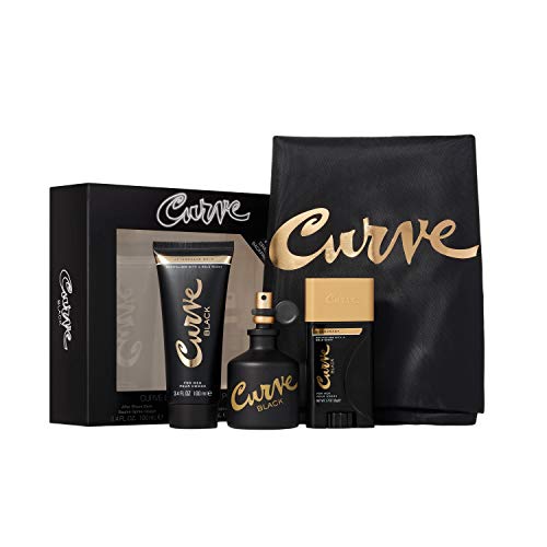 Curve Curve Black Men's Cologne 4 Piece Gift Set, 2.5 Fl. Oz. Eau De Cologne, 4 Count