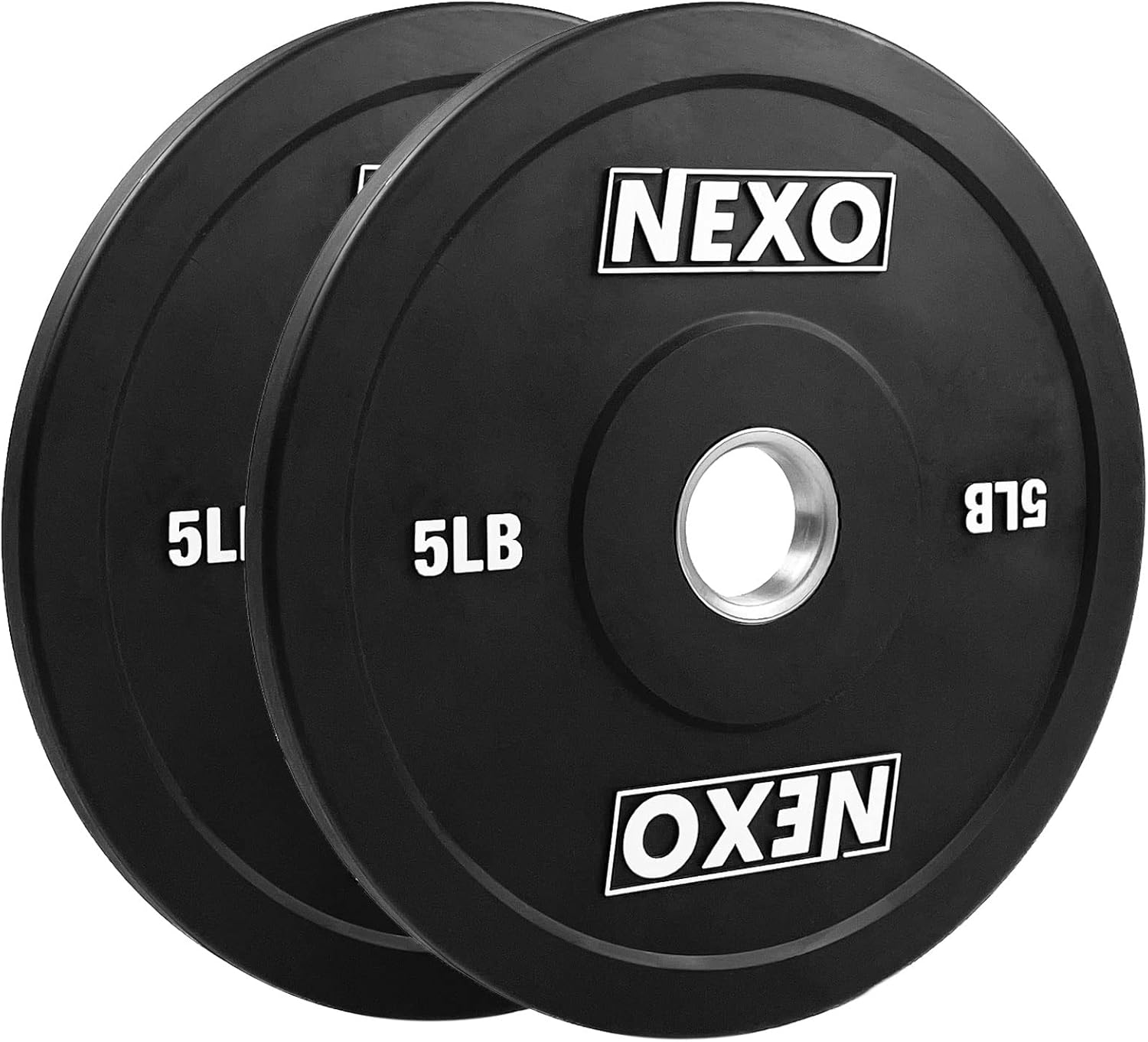NEXO 5LB Rubber Bumper Plate Pair - Premium Matte Finish 2x 5LB Cross Training Weight Plates