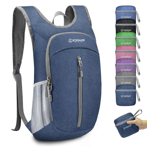 ZOMAKE 10L Ultra Lightweight Packable Backpack - Small Daypack Light Foldable Backpack Water-Resistant Backpack for Hiking(Black)