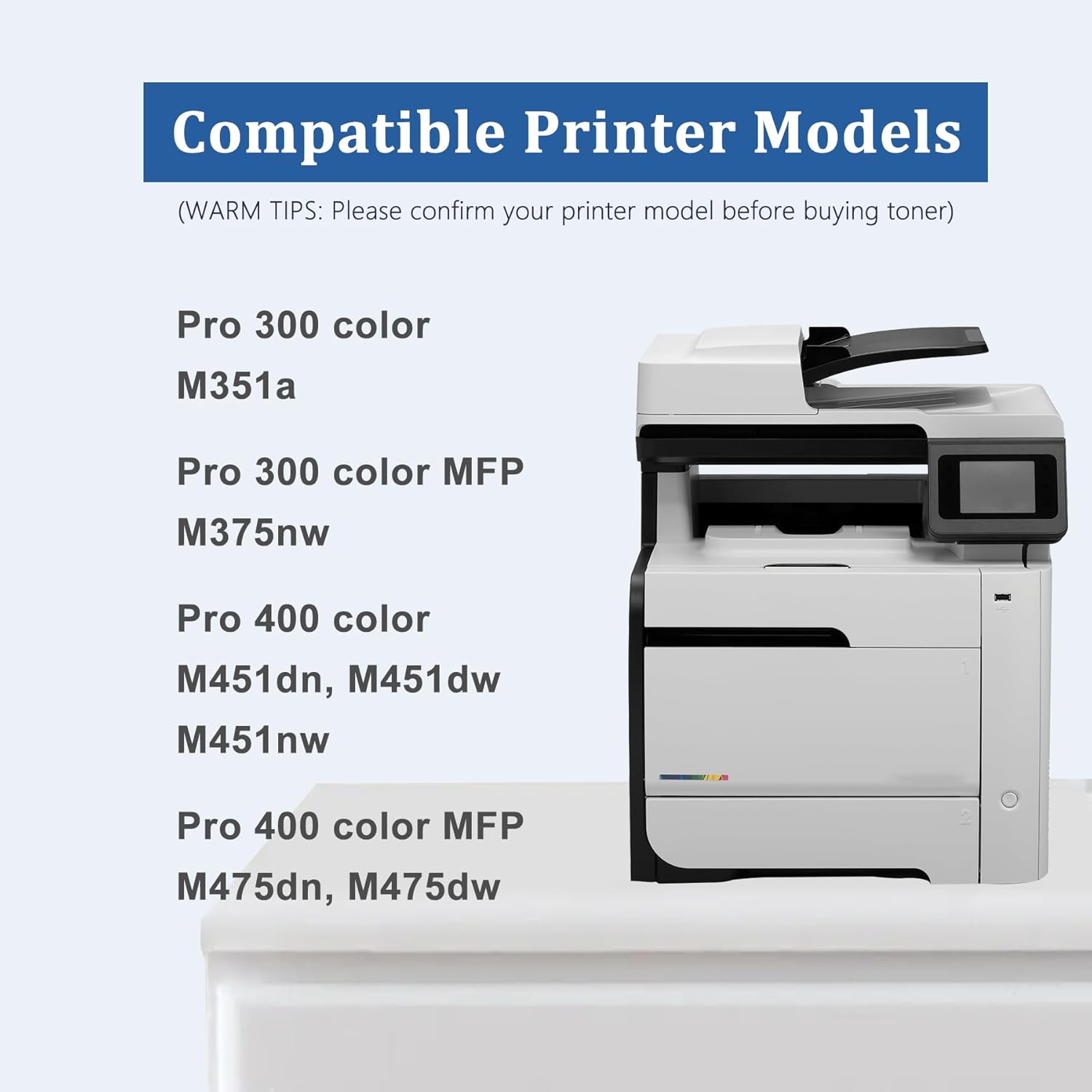 305A Toner Cartridge 4 Pack High Yield Replacement for HP 305A CE410A CE411A CE412A CE413A, Works with Pro 400 MPF M425dn, M425dw, M425nw Printers(305A Black, Cyan, Magenta, Yellow)