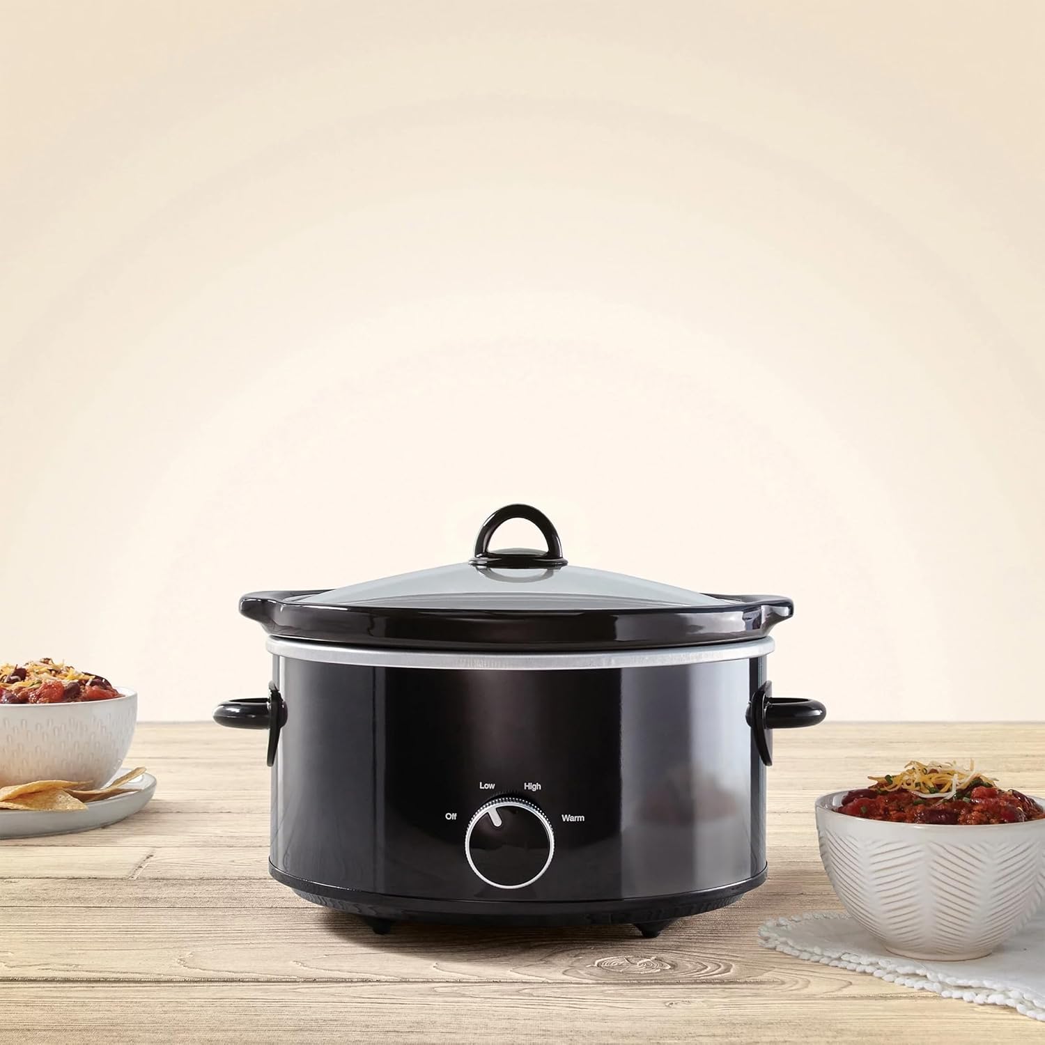 Crock-Pot 4-Quart Classic Slow Cooker, Easy Grip Handles, Black