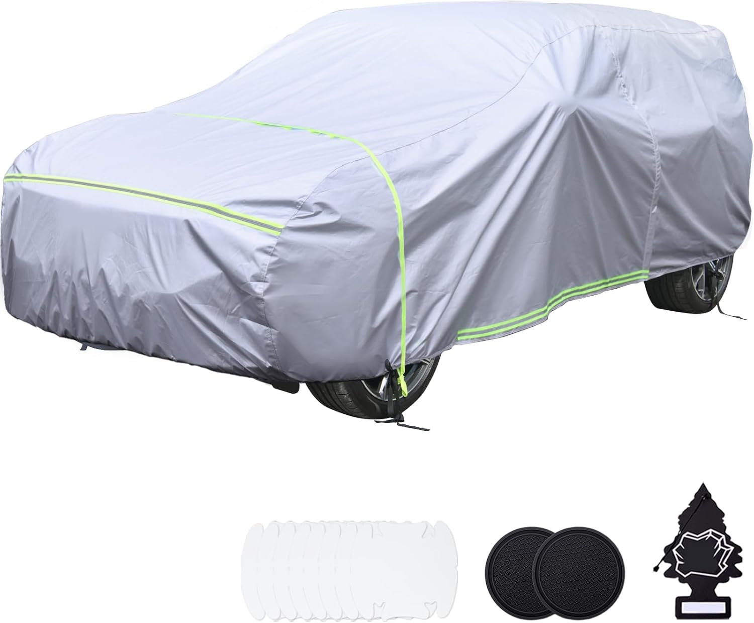 BYDOLL Car Cover SUV Waterproof All Weather 6 Layers,Universal Fit SUV Jeep Wrangler 2door JK JL TJ 2004-2023,Snowproof Windproof Hail Protector Covers UV Protection 210D Oxford Zipper Cotton Inside