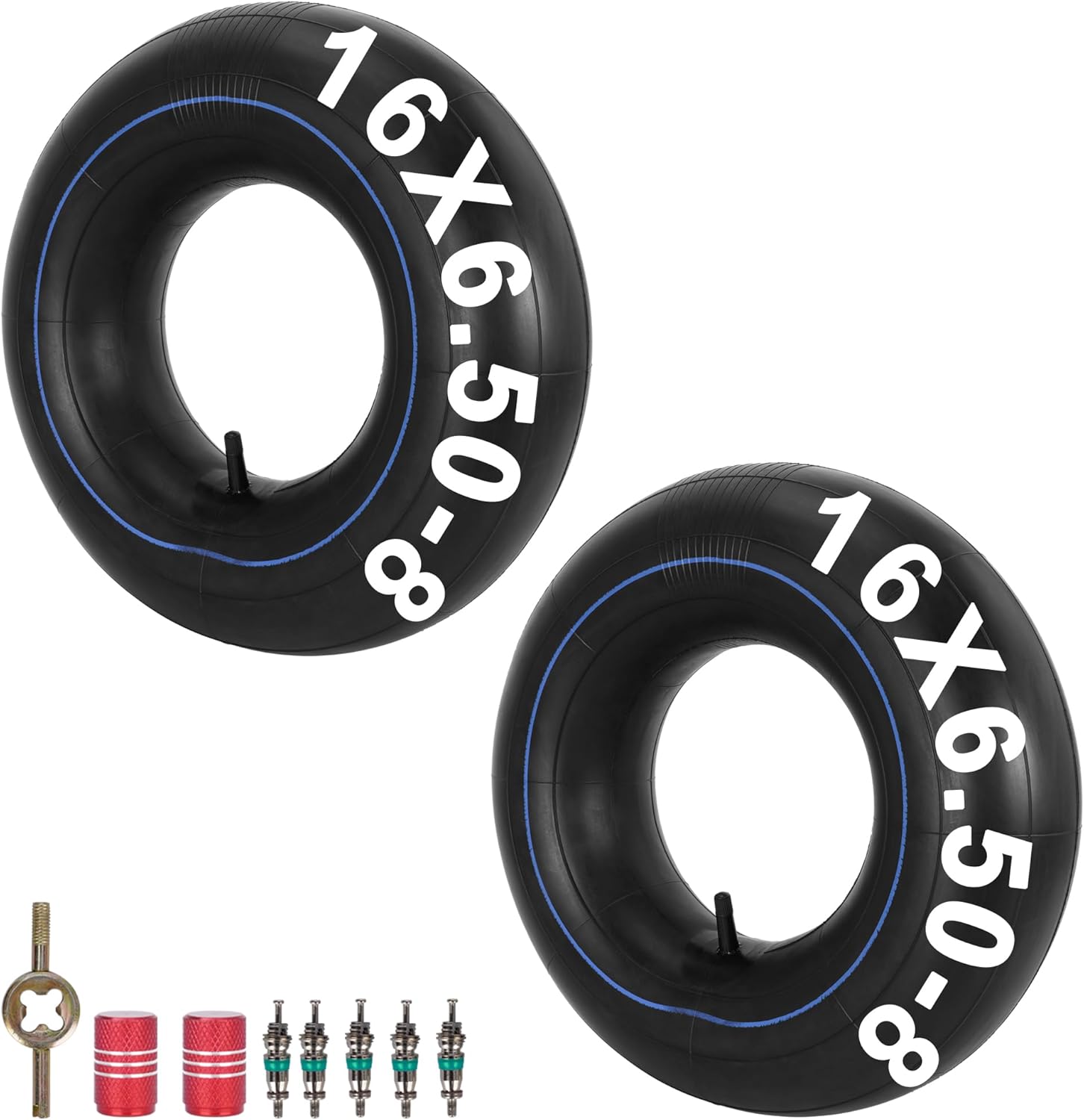 16x6.50-8 Inner Tubes, 16x650-8 16x7.50-8 16x750-8 Tire Tube For Lawn Mower,Golf Cart,Snow Blower,Farm Tractor,Wheelbarrow,ATV,Tillers, Heavy Duty Tube With TR-13 Straight Stem Valve 2pcs