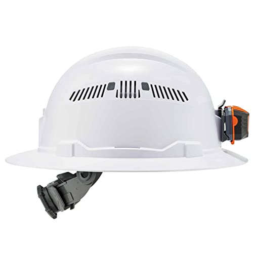 Vented Hard Hat , Full Brim Style, Ratchet Suspension, Class C, Ergodyne Skullerz 8973,White