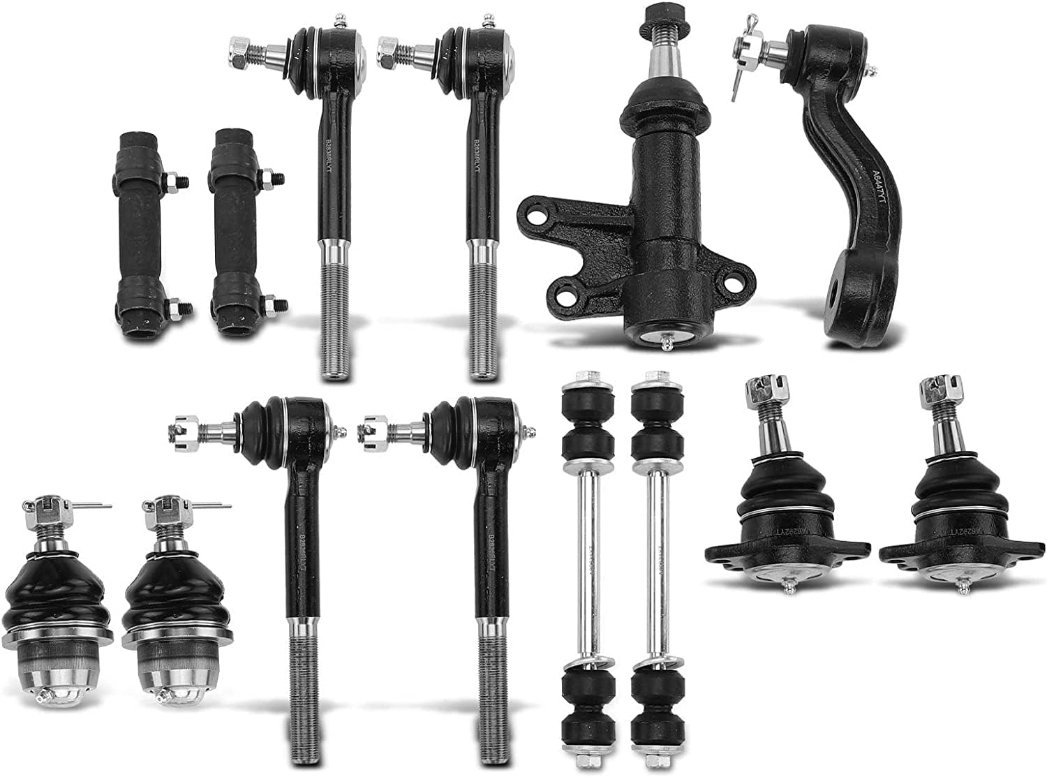 A-Premium 14Pcs Front Suspension Kit, Sway Bar Link Upper Lower Ball Joint Inner Outer Tie Rod End Idler Arm, Compatible with Chevrolet & GMC & Cadillac - Tahoe Yukon Escalade K1500 (Suburban) K2500