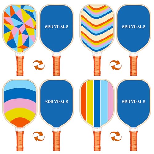 Pickleball Paddles Set of 4, USAPA Approved Premium Wood Pickleball Set with 4 Pickleball Balls and 1 Carry Bag Pickleball Rackets with Ergonomic Cushion Grip for Beginner & Pros Gifts for Women Youth