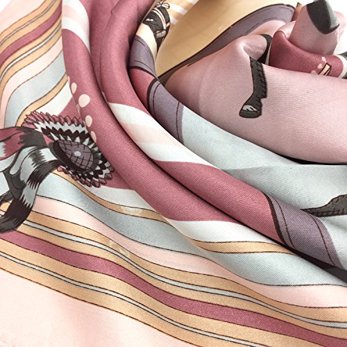 YOUR SMILE Silk Like Scarf Women's Fashion Pattern Large Square Satin Headscarf Headdress