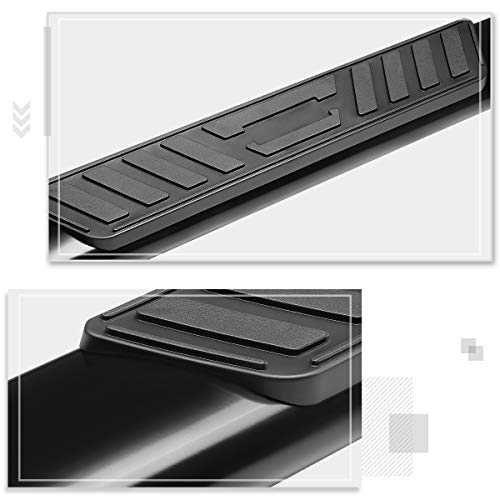 (2Pcs) 5 Inch Black Oval Nerf Step Bars Side Steps Compatible with 15-22 F150-F350 Super Crew Cab