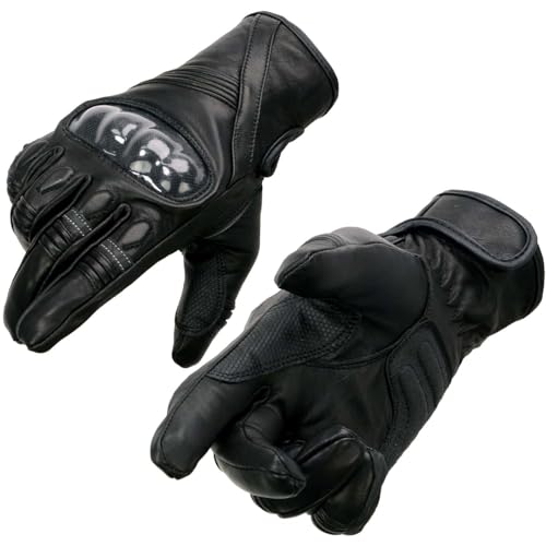 Milwaukee Leather Men's Leather Motorcycle Riding Hand Gloves