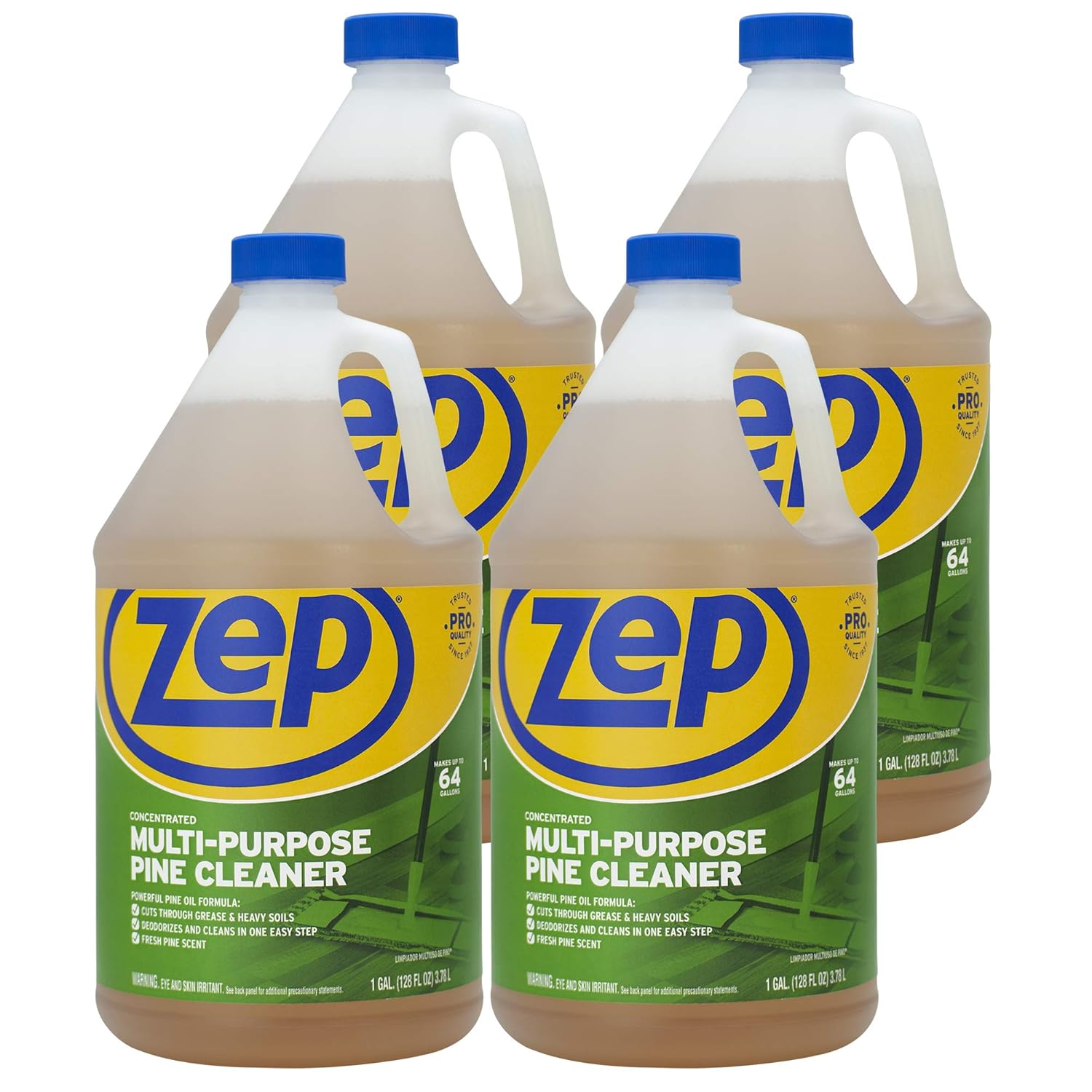 Zep, ZPEZUMPP128CT, Multipurpose Pine Cleaner, 4 / Carton, Brown