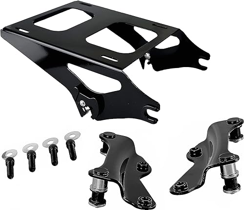 SWESG Detachable Two-Up Tour Pak Rack Mounting Luggage Rack Fit for Harley Davidson Touring, Tour Pack Rack Compatible for Street Glide Road Glide Road King Electra Glide 2014-2024 (Black-2)