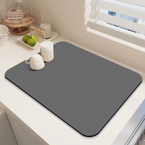 Marble Coffee Bar Mat Dish Drying Mat for Kitchen Counter, 11.8