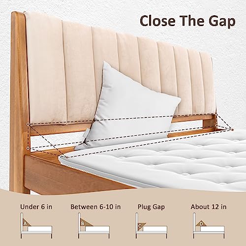 HABUTWAY Full Size Wedge Pillow Headboard, Bed Gap Filler, Memory Foam Bed Triangle Pillow Wedge with Pocket, Close The Gap(0-8