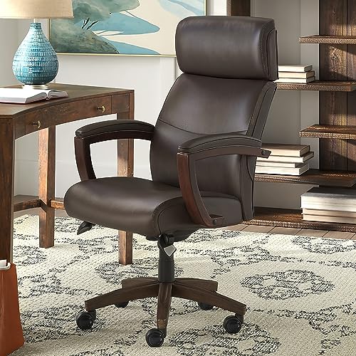 La-Z-Boy Greyson Ergonomic Bonded Leather Swivel Executive Chair, Black (CHR10086B)