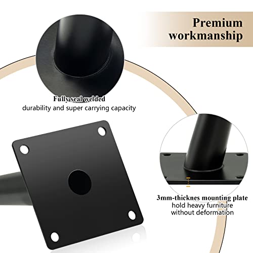 Gold Furniture Legs 6 Inch Oblique Conical Metal Sofa Legs Set of 4 Round Tapered Table Legs Mid Century Modern Golden Slant Coffee Table Feet for Couch Cabinet Dresser Cupboard