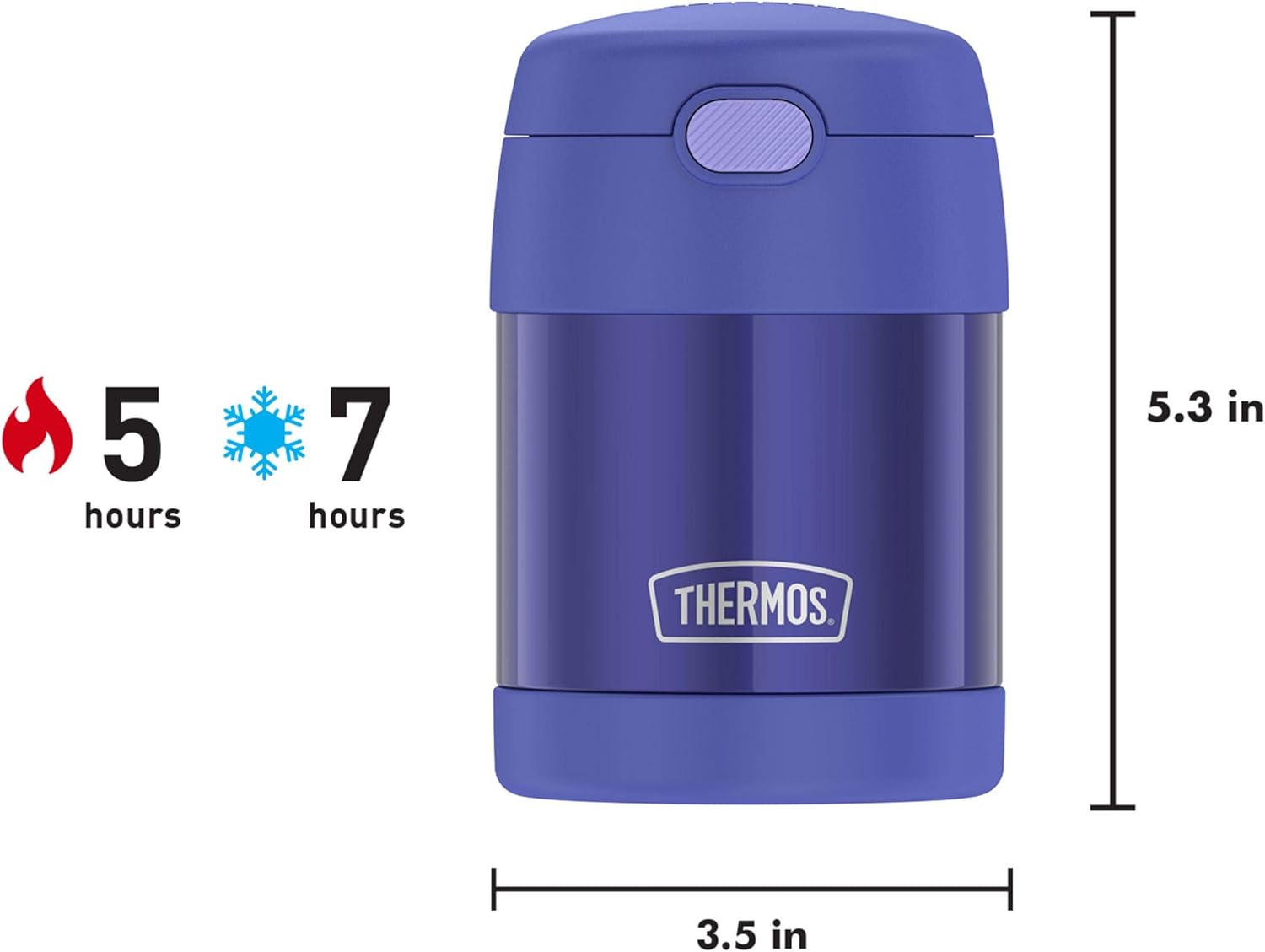 THERMOS FUNTAINER Insulated Food Jar – 10 Ounce, Purple – Kid Friendly Food Jar with Foldable Spoon