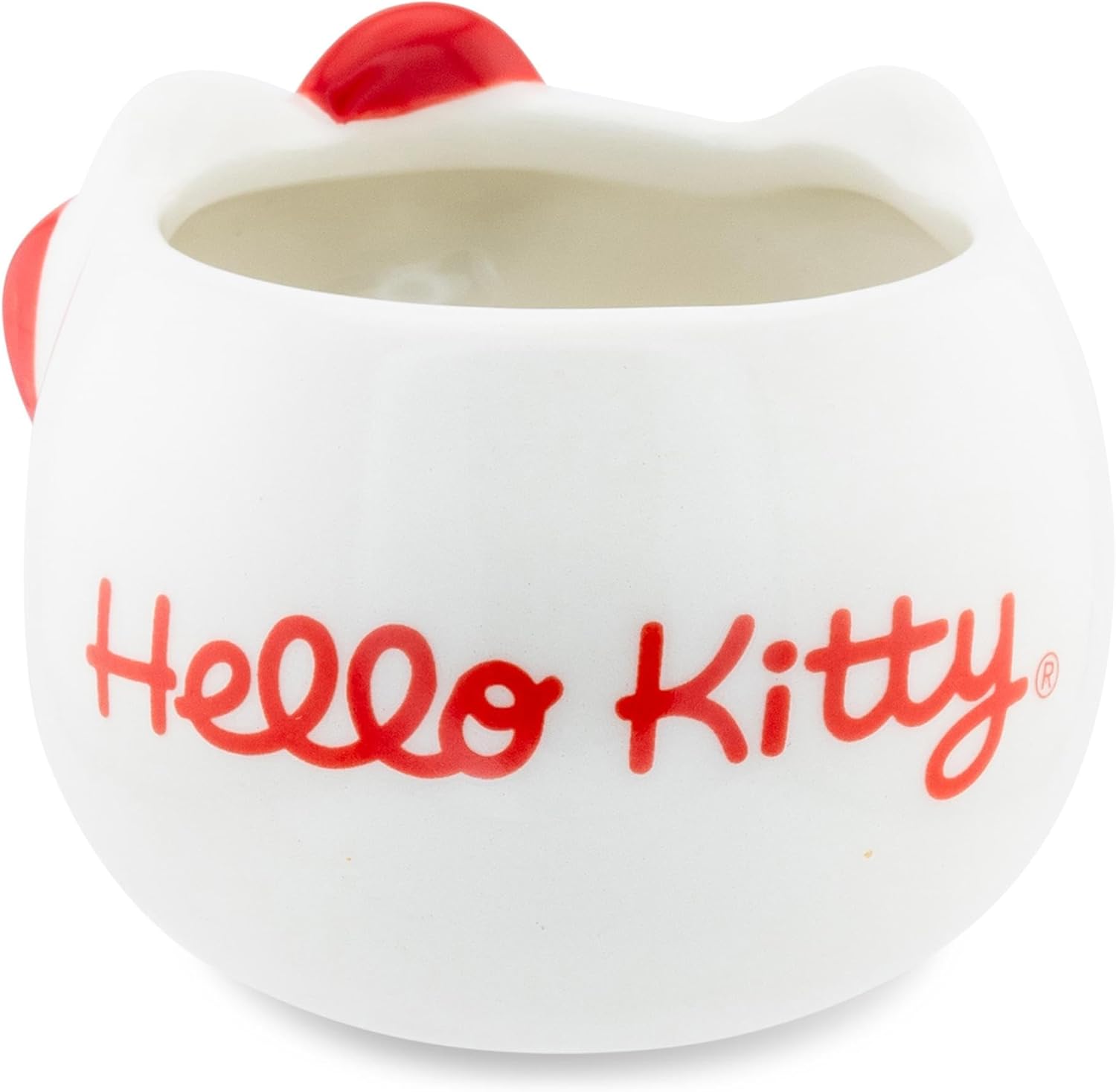 Silver Buffalo Sanrio Hello Kitty Red Bow Sculpted Ceramic Mini Mug | Small Coffee Cup For Espressos, Cappuccinos, and Beverages | Holds 3 Ounces