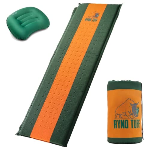 Camping Sleeping Pads and Camping Pillow Set - Ultralight Sleeping Pad for Camping, Backpacking Pad and Hiking Sleeping Pad- Ultralight and Packable Floor Sleeping Mat and Pillow Set