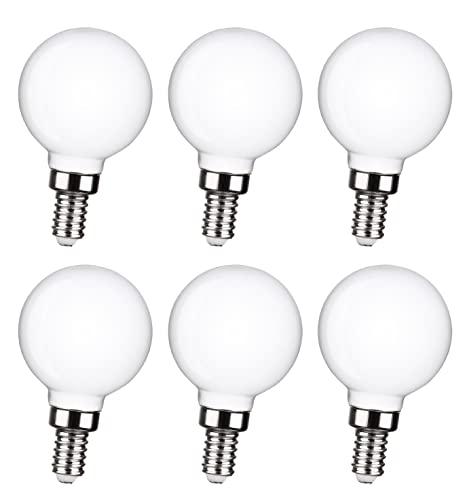 G25/G80 LED Globe Light Bulbs, 5W LED Filament Bulb (40W Equivalent),Neutral white 4000K,Dimmable Makeup Mirror Lights for Bedroom, Modern Sputnik Chandelier Light Bulbs 6 Pack