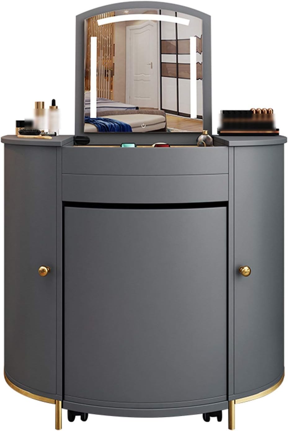 Vanity Table Set Modern Dressing Table with Mirror,Drawers, Stool, for Bedroom, Dressing Room