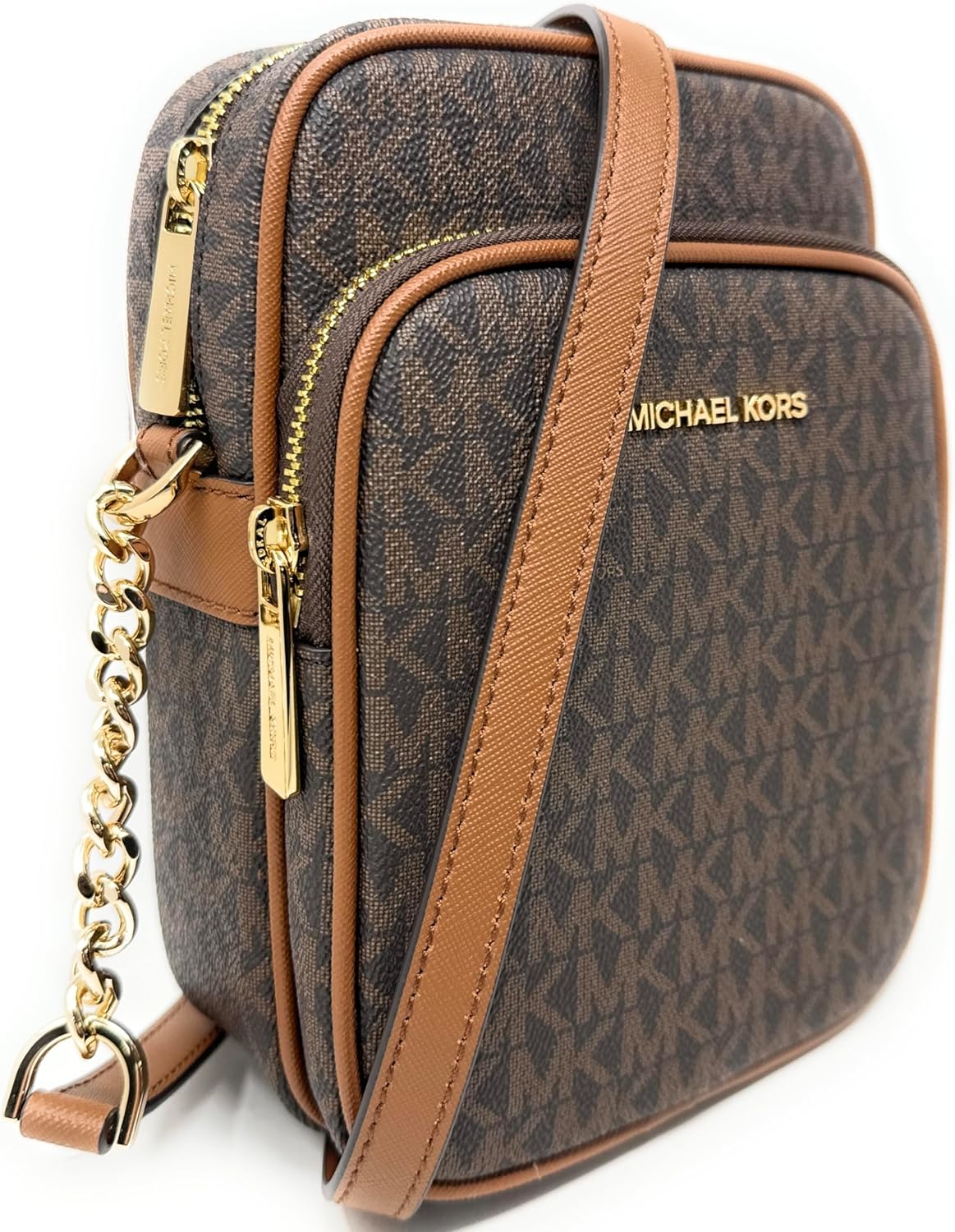 Michael Kors Jet Set Travel Medium Logo Crossbody Bag (Brown)