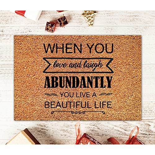 You Will Forever Be My Always Coir Doormat Family Quote Rectangular Door Mats Thick Durable Non Slip Waterproof Farmhouse Doormat Decorative for Indoor Outdoor Porch Home Entryway 16x24in