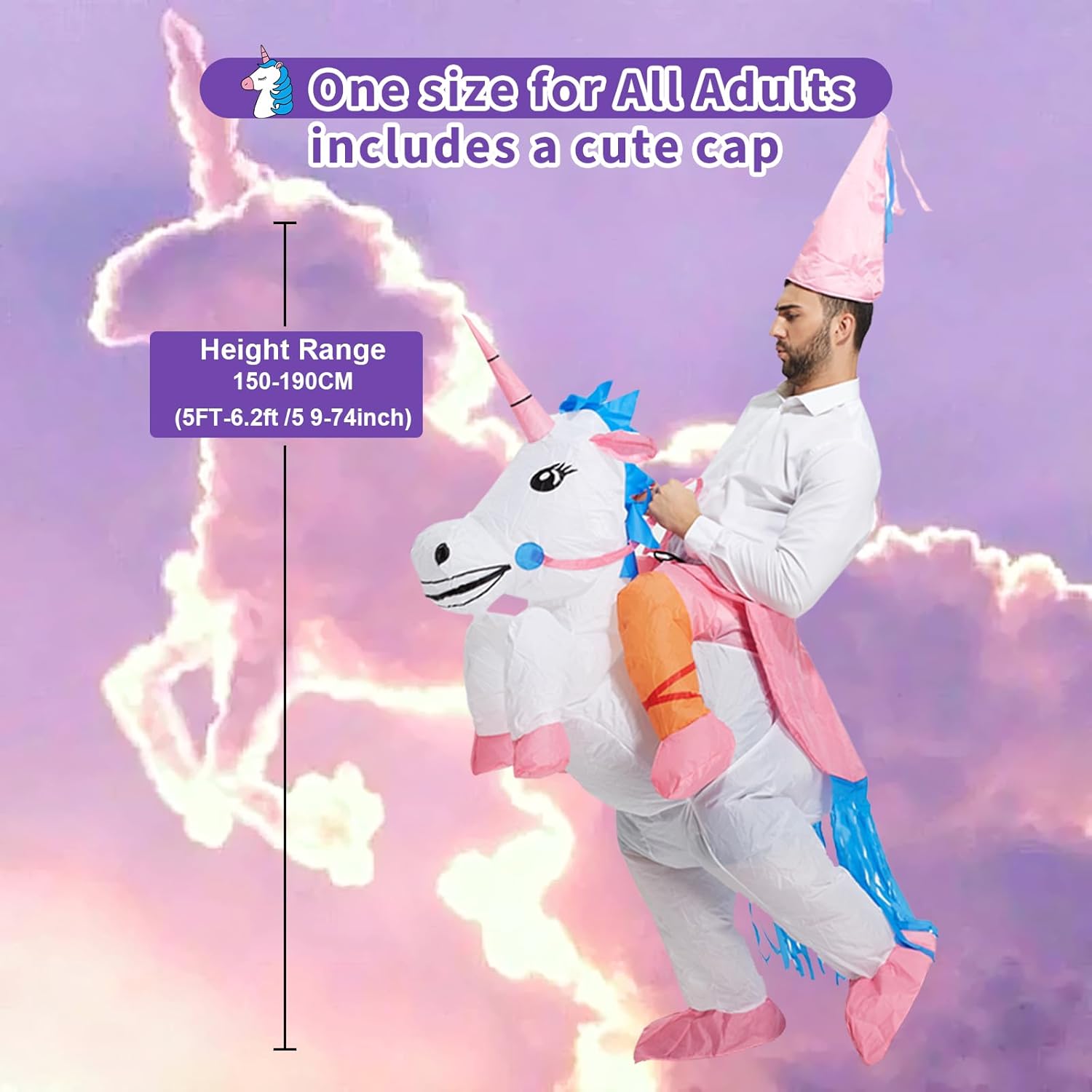 TOLOCO Inflatable Costume for Adults Unicorn Costume Blow up Costume Adult Halloween Costumes