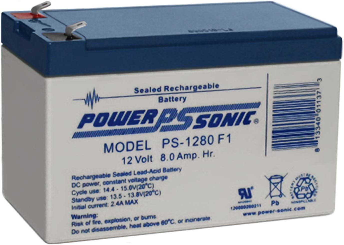 Power Sonic 12V 8AH F1 SLA Replacement Battery for APC Back-UPS 600, BP600 UPS