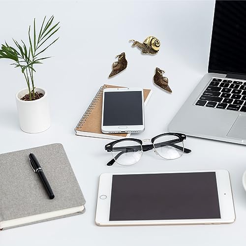 3Pcs Brass Snail Figurines decor, Mini Retro Pure Copper Snail Sculpture Statue Decor, Outdoor Pond Garden Animal figurine, Tea Pet Home Decoration for Living Room &computer desk decoration (Bronze)