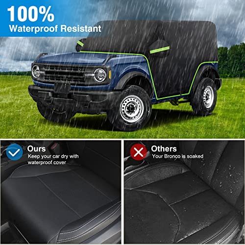 BORDAN Waterproof Cab Cover for Jeep Wrangler JK JL 4 Door with Hardtop Removed, with 420D Oxford Fabric Cab Car Cover (Black)