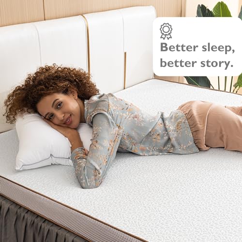 BedStory 4 Inch Memory Foam Mattress Topper Queen - Gel Infused Bed Toppers with Removable Cover & High Density Memory Foam - Medium Firm, CertiPUR-US Certified