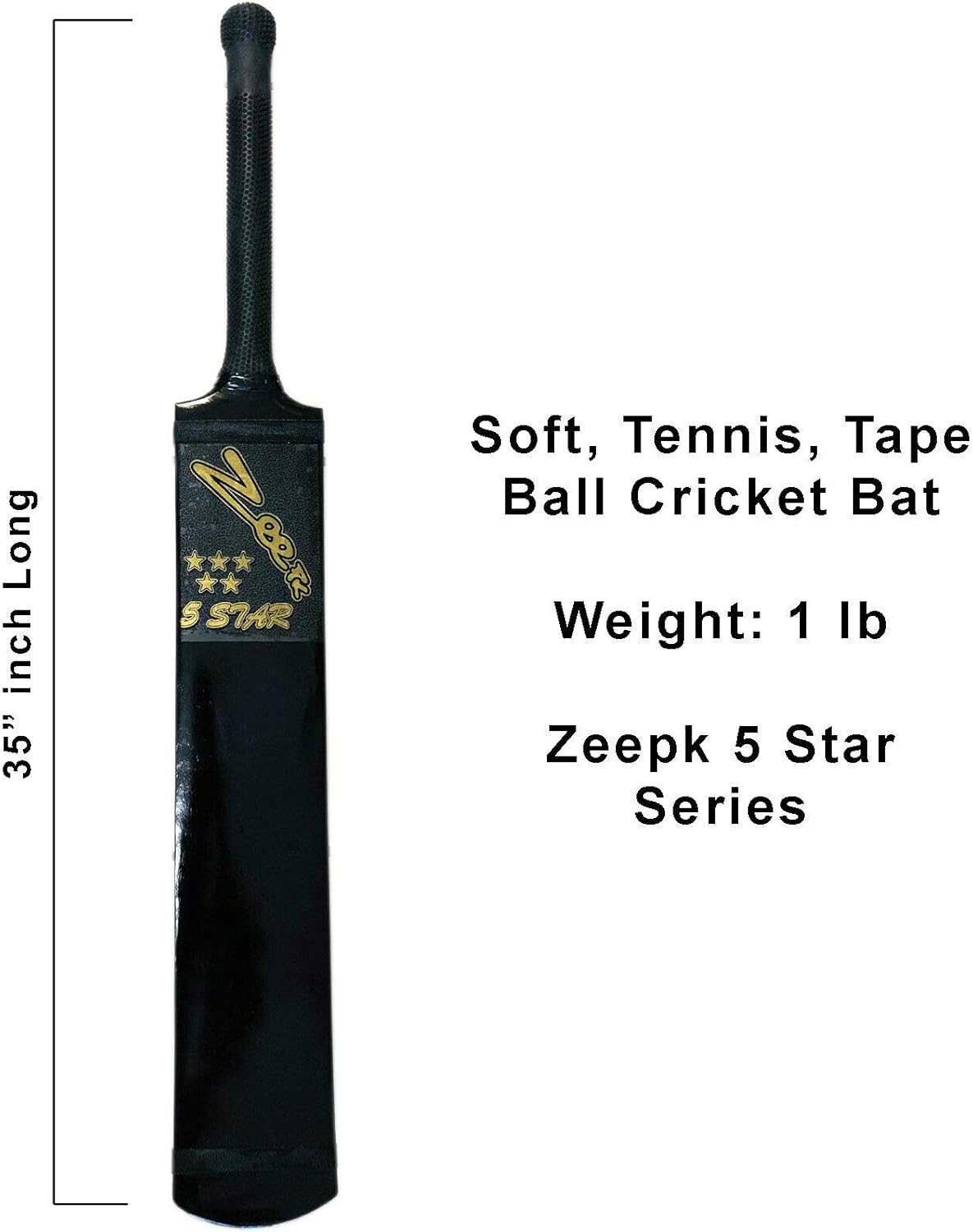 Cricket Bat Net Practice Tennis Ball Tape Soft Ball Hand Made Kashmir Willow Wood Full Size Adult 5 Star Series by Zeepk Sports