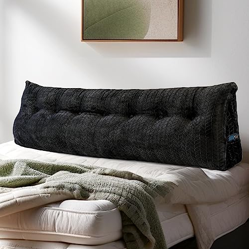 Triangular Wedge Headboard Pillow Large Bolster Bed Rest Reading Pillow Backrest Positioning Support Bolster Cushion with Removable Cover