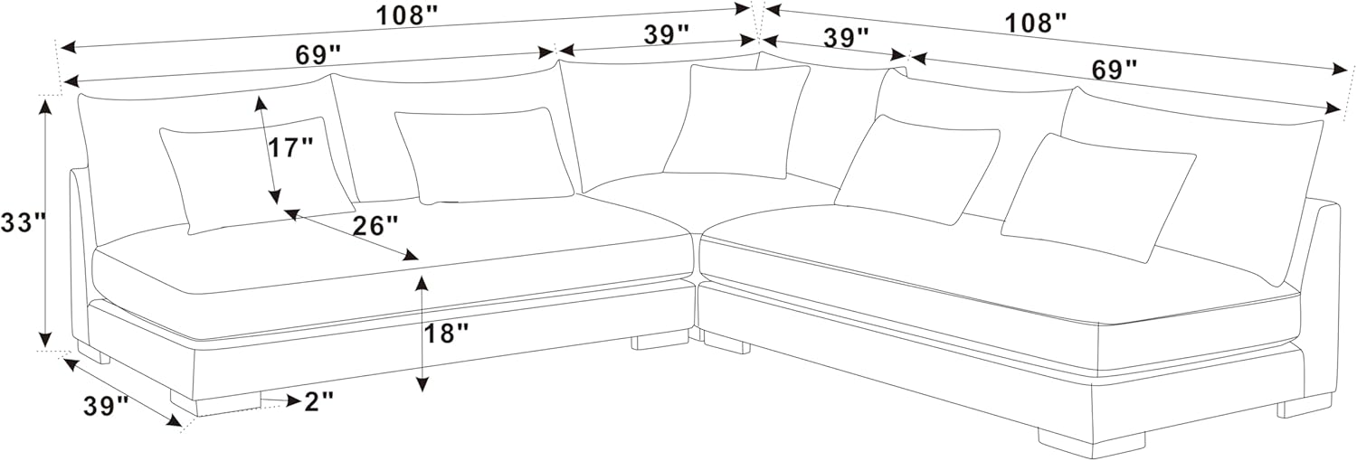 Modular Sectional, Gray
