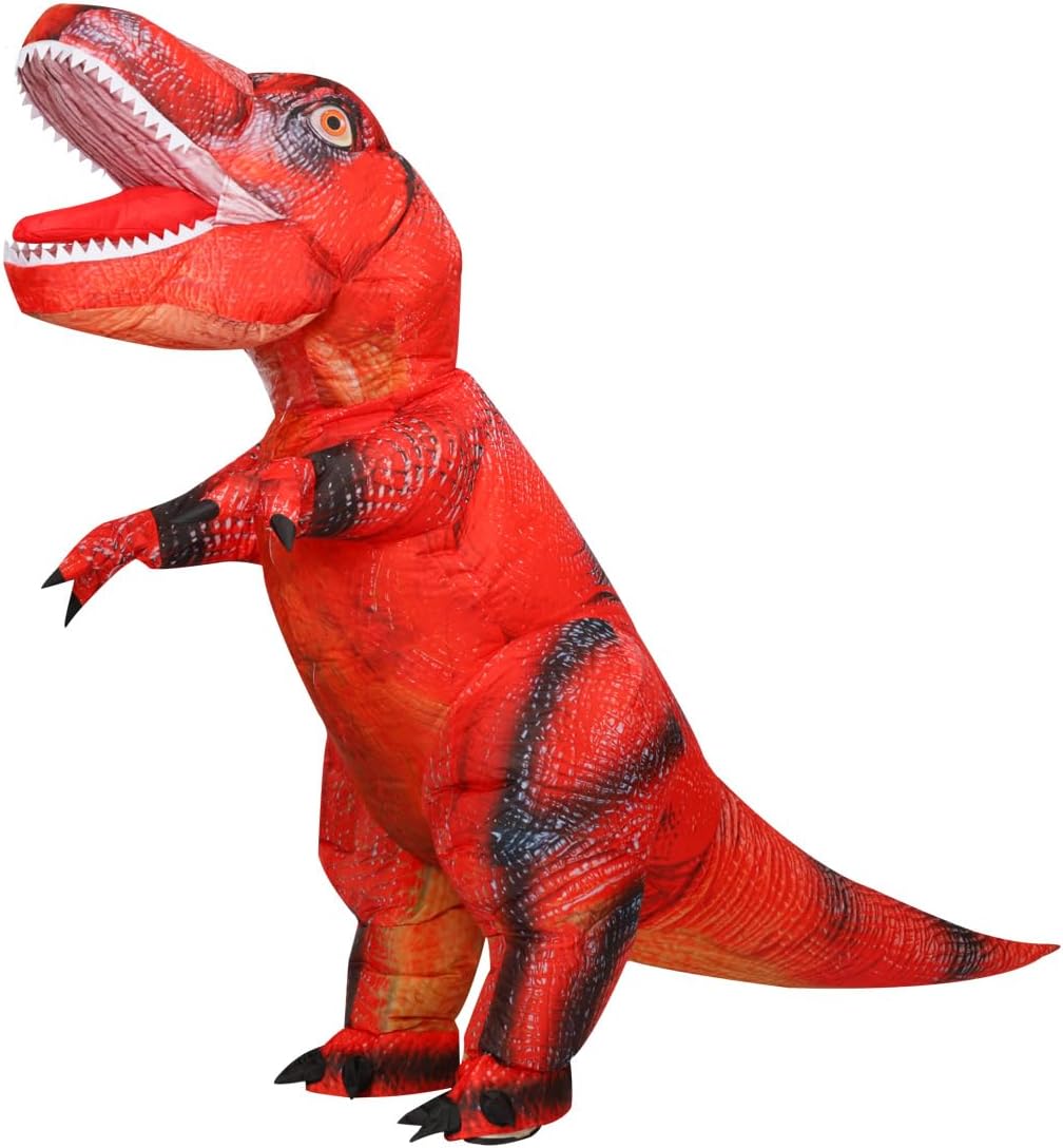 GOOSH Inflatable Dinosaur Costume Adult Halloween Blow up Costumes for Women Men Funny T Rex Air Costume for Party Cosplay
