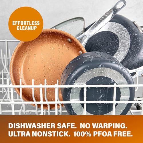 Gotham Steel 15 Pc Ceramic Pots and Pans Set Non Stick, Kitchen Cookware Sets, Pot and Pan Set, Ceramic Cookware Set/Copper Cookware Set Non Stick, Non Stick Pots and Pan Set Dishwasher Safe,